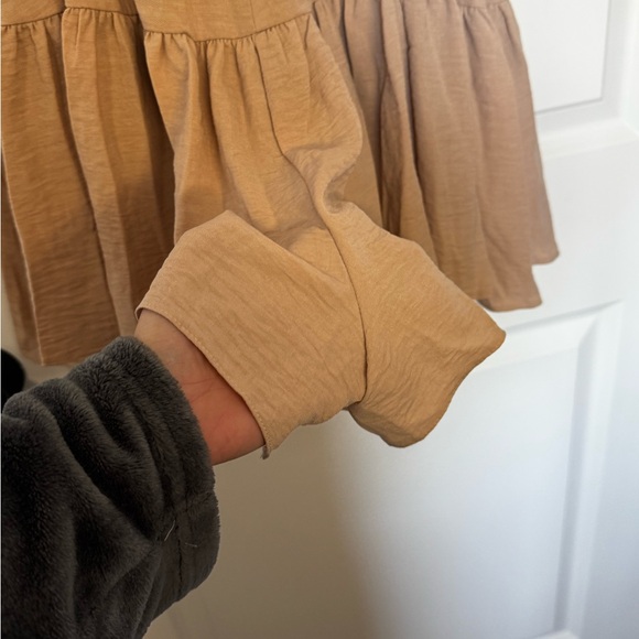 50 ASOS Tan Button-Front Sleeveless Romper - Picture 7 of 7